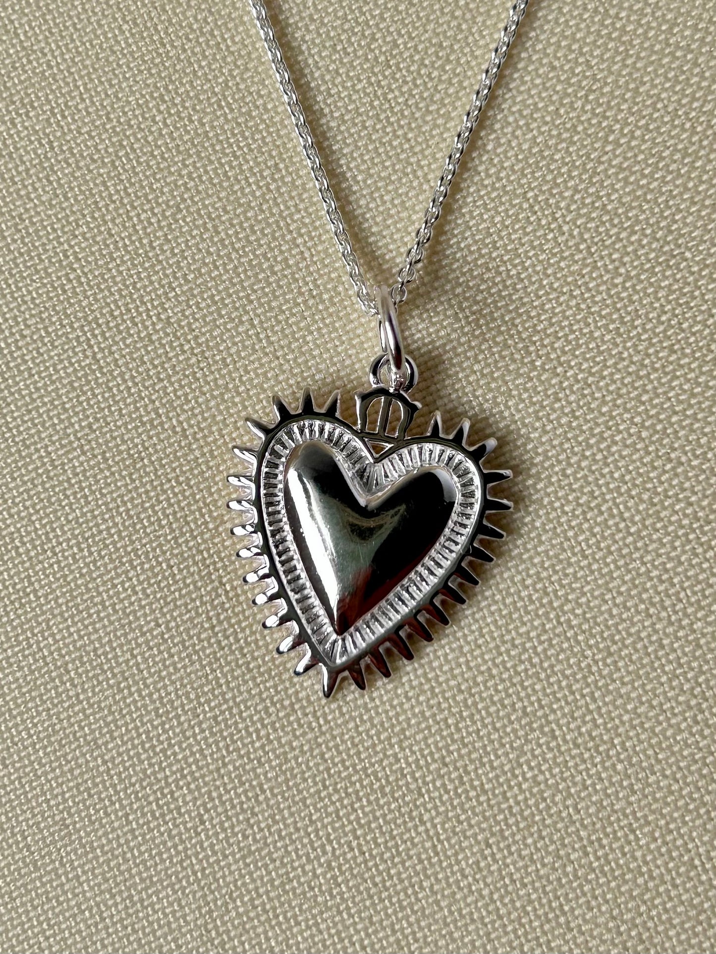 Collar detente corazón en plata italiana 925 (45 cm)