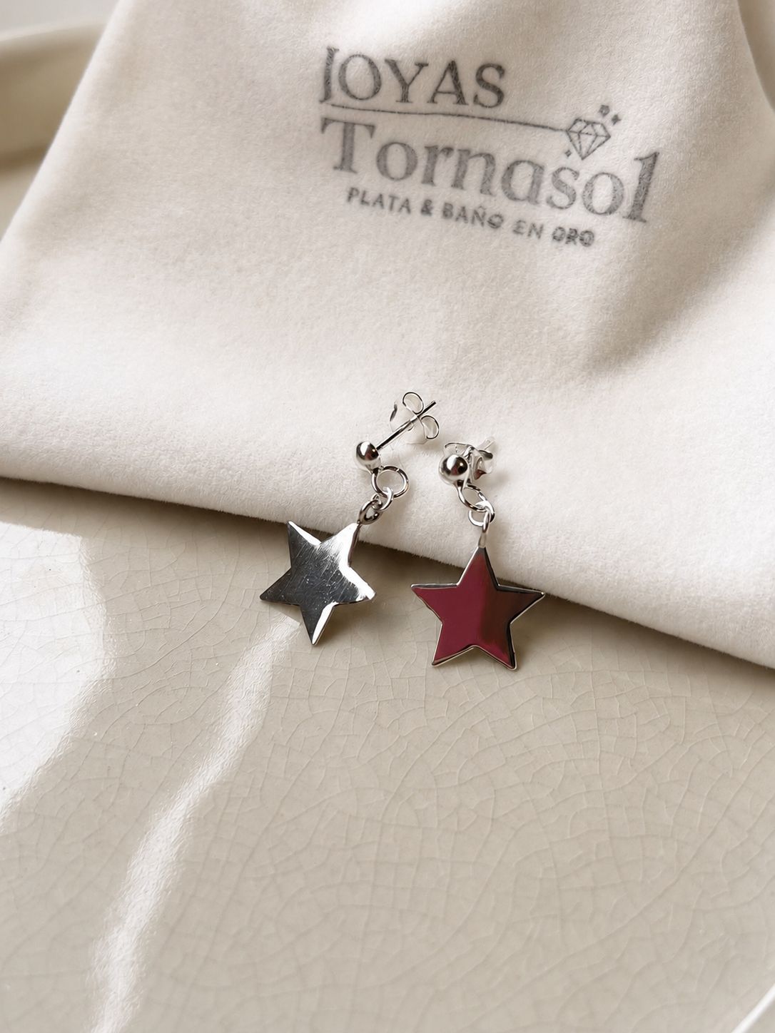 Aros Estrella en Plata Fina 925