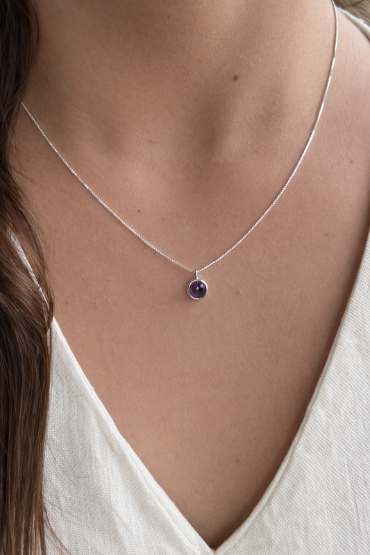 Collar Amatista en Plata Fina 925