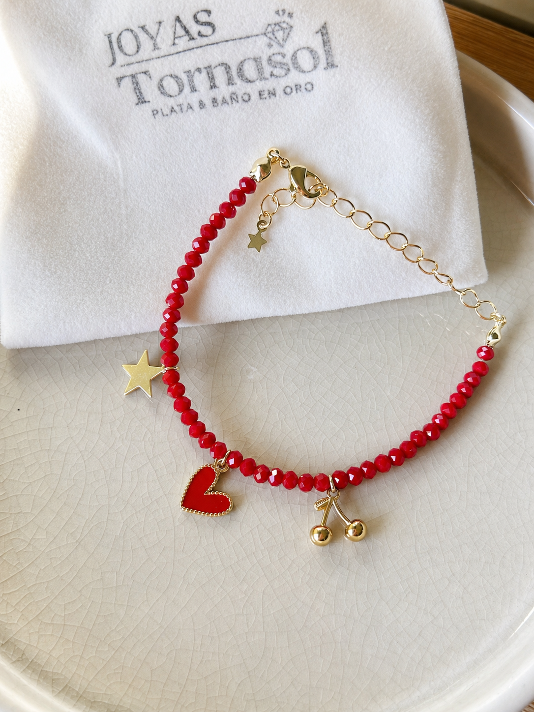 Pulsera Cristales Facetados Charms
