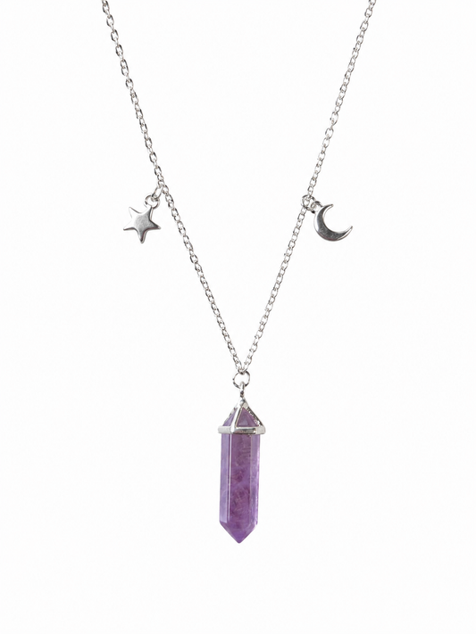 Collar Piedra Amatista en Plata Fina 925