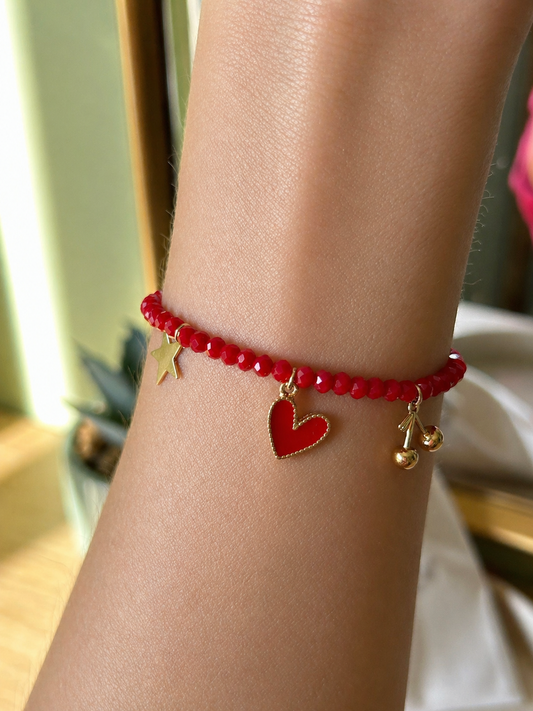 Pulsera Cristales Facetados Charms