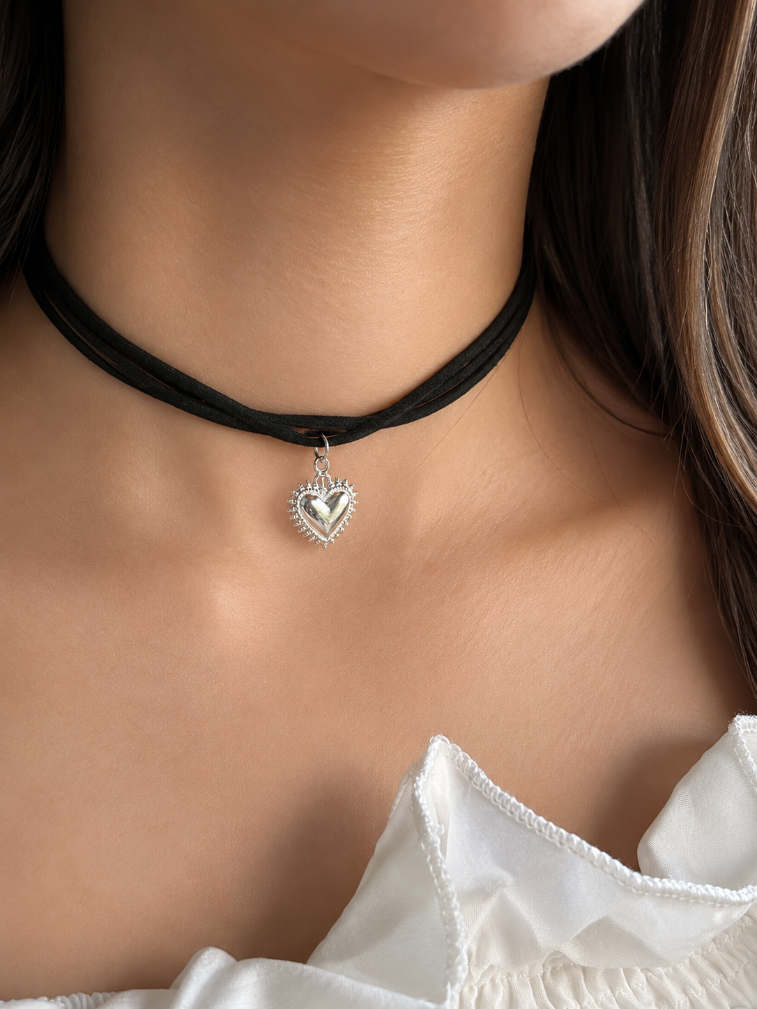Collar Gamuza 1,5 m + Colgante Detente en Plata 925
