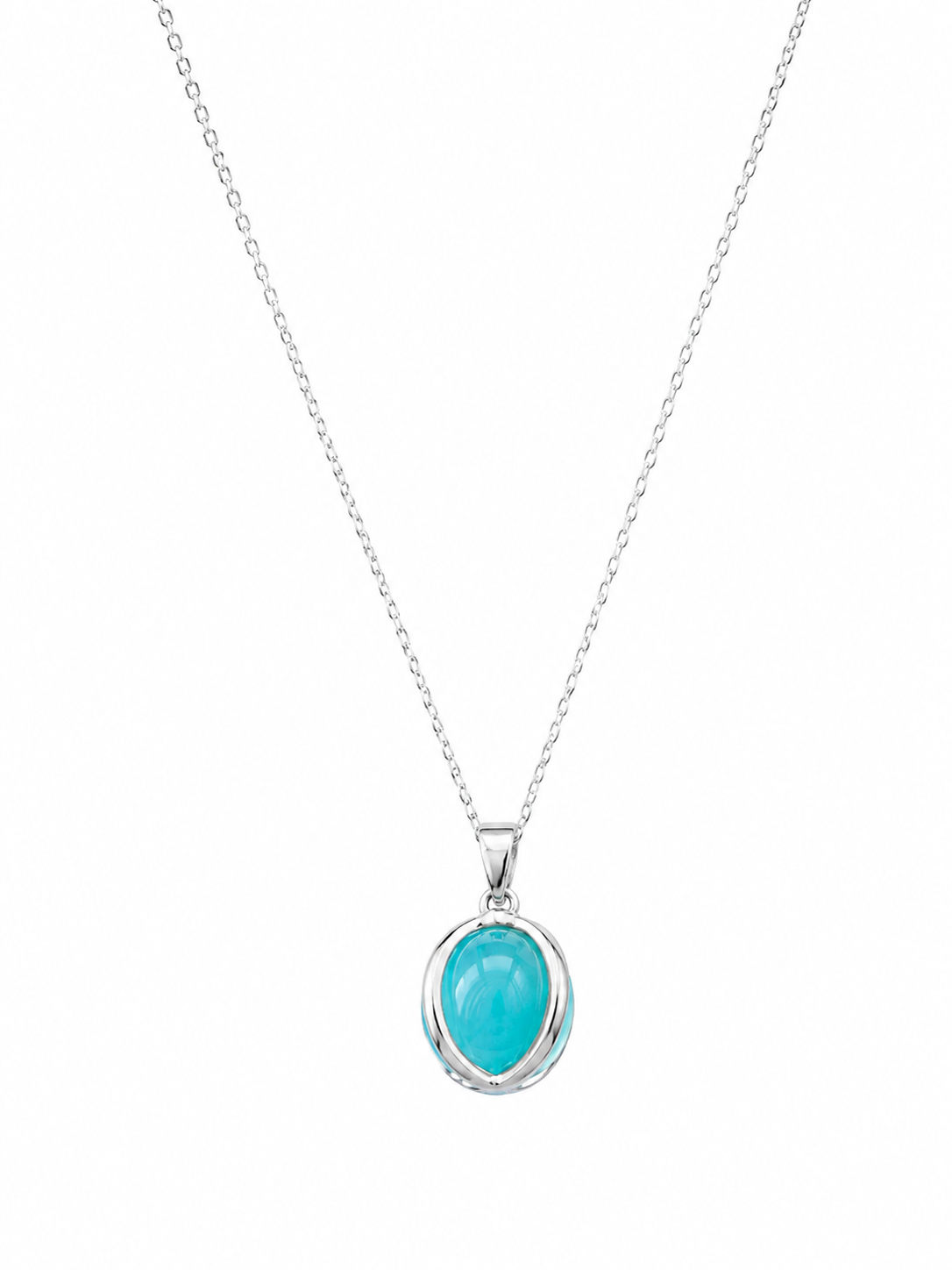 Collar Esfera Cristal Celestial Plata 925