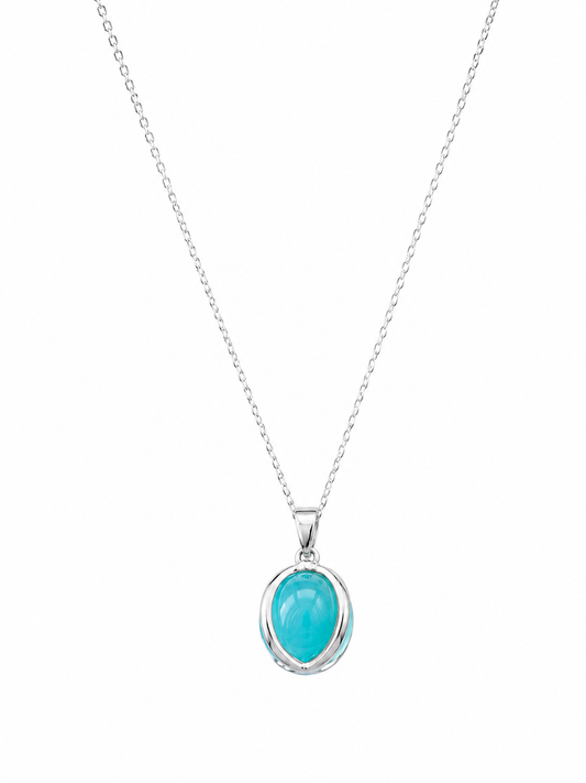 Collar Esfera Cristal Celestial Plata 925