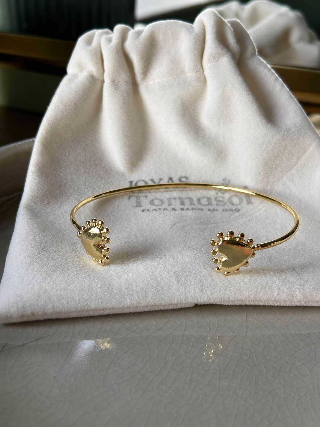 Esclava Corazón Soleil Enchapada en Oro 18K