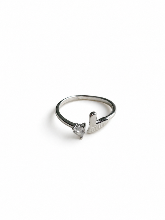 Anillo Corazones y Circón Ajustable