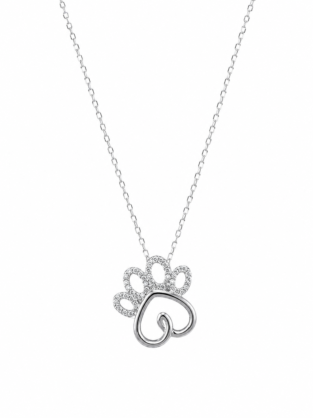 Collar Huellita Corazón en Plata 925
