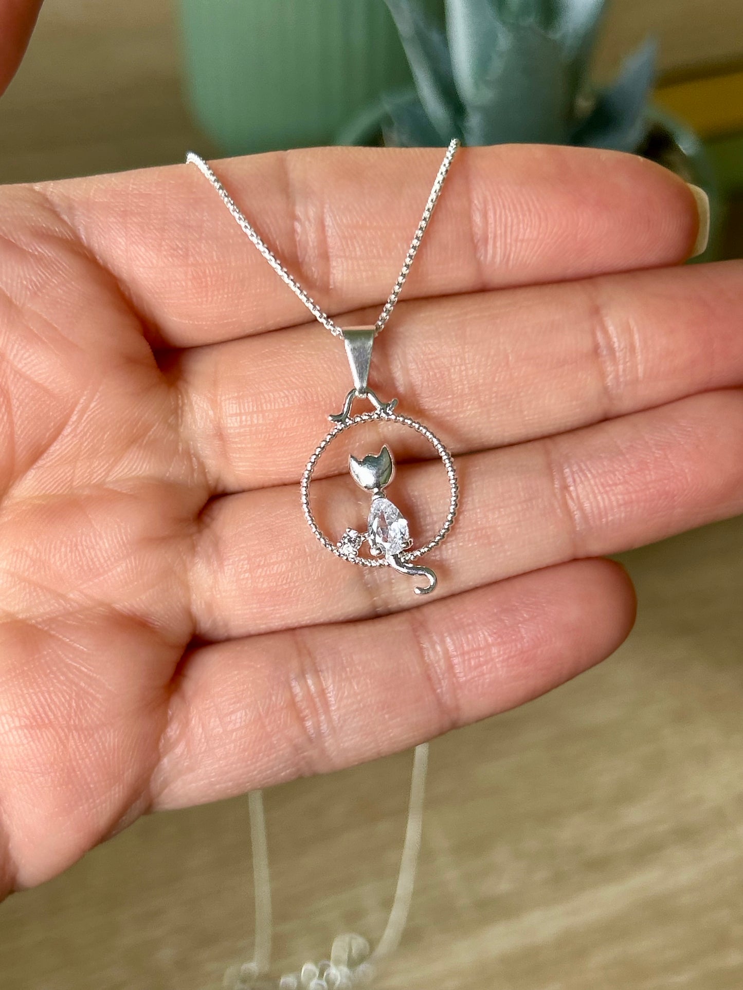 Collar Gatito con Circones en Plata 925