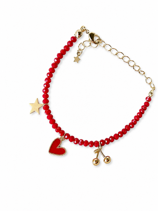 Pulsera Cristales Facetados Charms