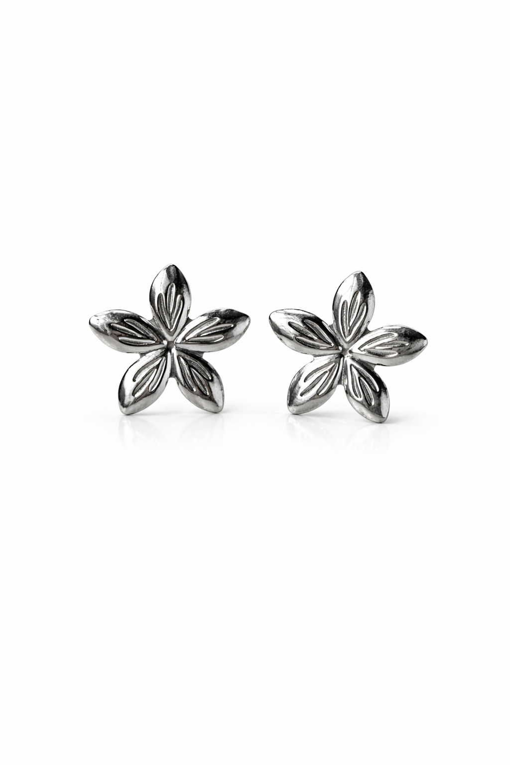 Aros Flor 20 mm Enchapados en Plata