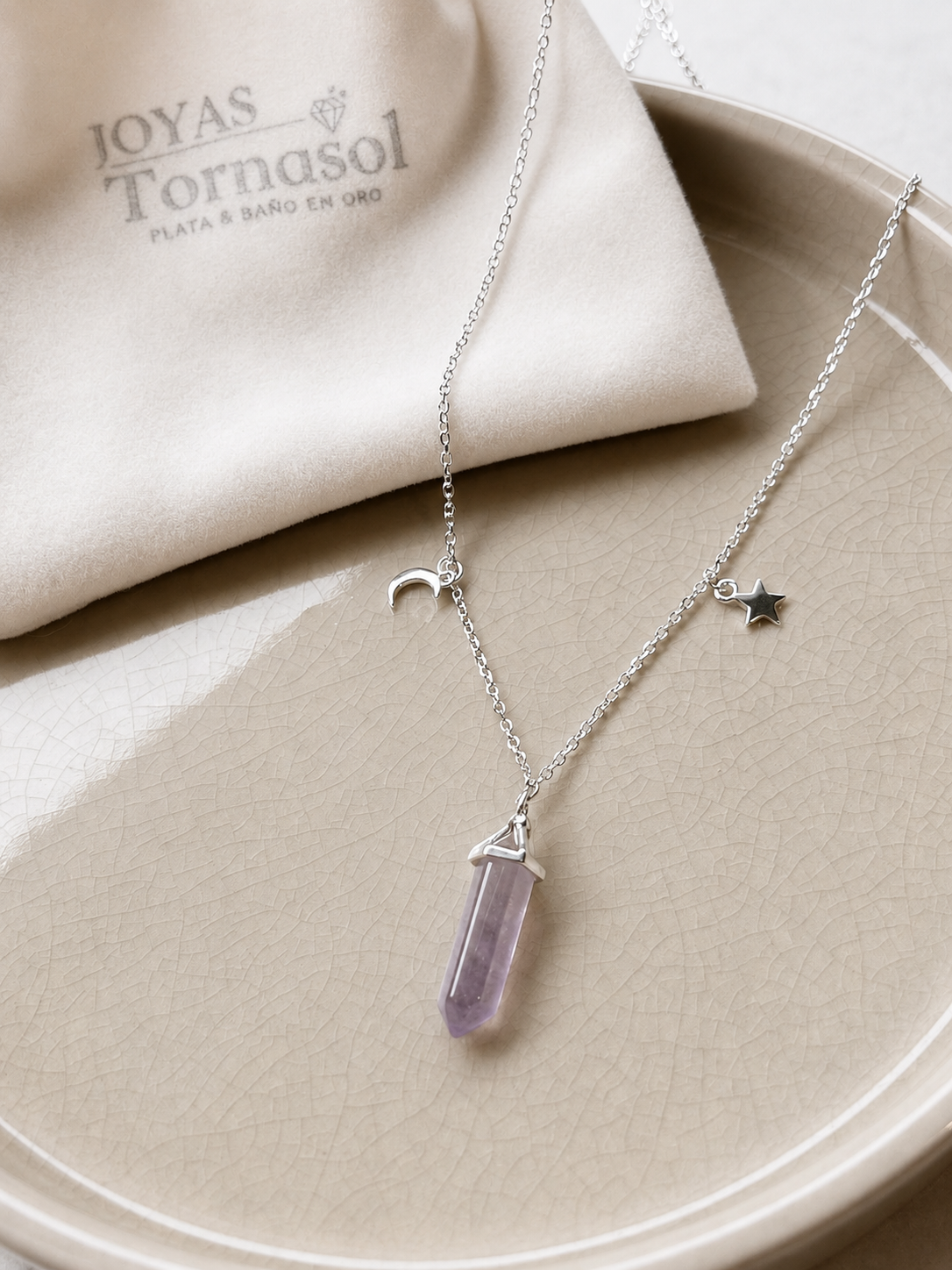 Collar Piedra Amatista en Plata Fina 925
