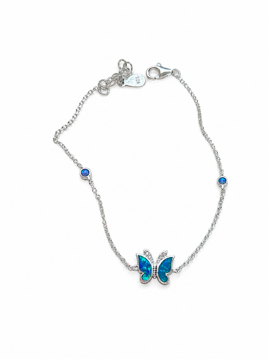 Pulsera Mariposa Ópalo Azul