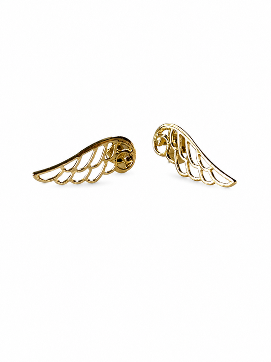 Aros Alas Celestiales Enchapados en Oro 18K