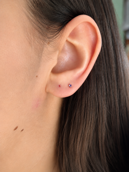 Aros Circón Amatista Plata 925