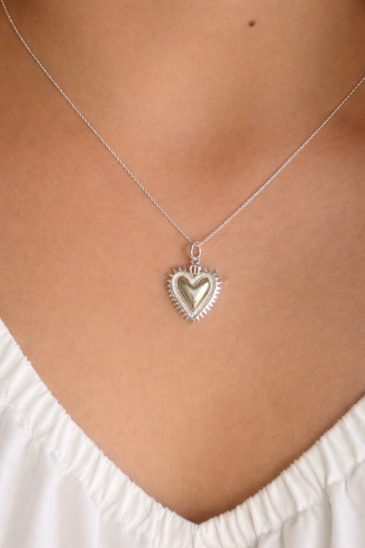 Collar detente corazón en plata italiana 925 (45 cm)