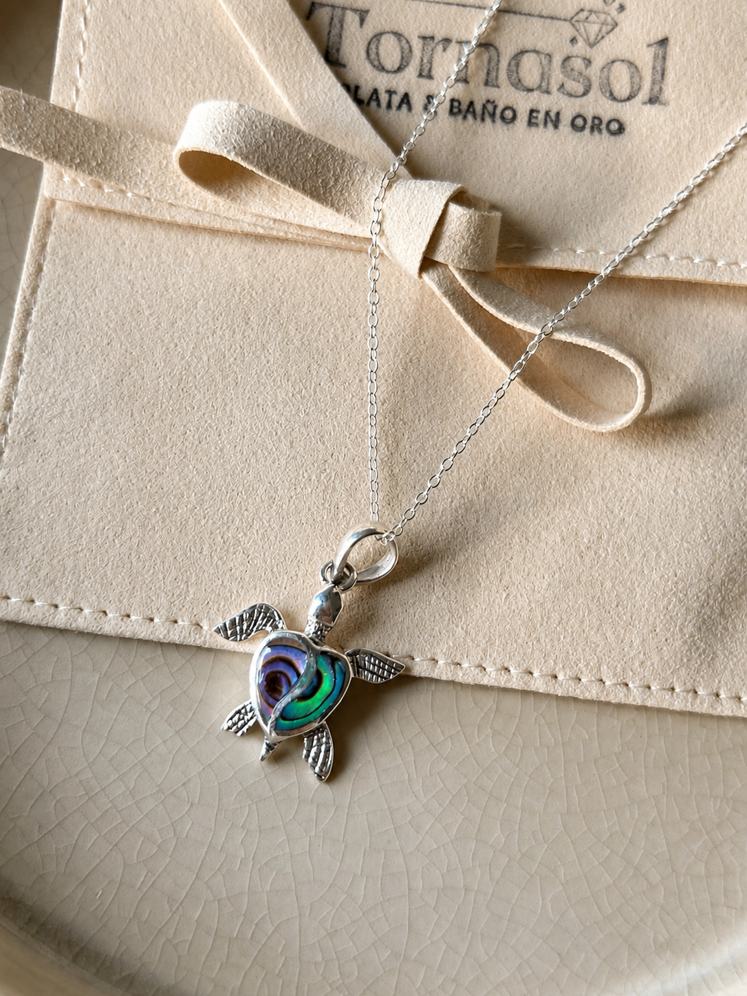Collar Tortuga Abalón Plata 925